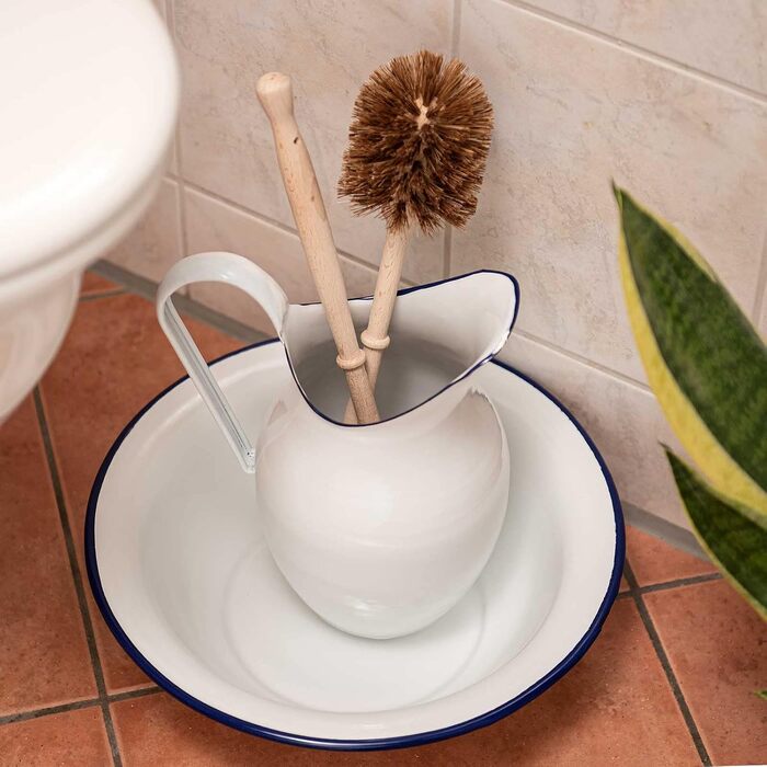 SIDCO Wash Basin + Jug Shabby Basin + Can Wash Set Vintage 2 pcs blue