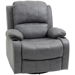 HOMCOM Electric Recliner Chair with Rocking and Reclining Function, TV Recliner with Reclining Function, Cup Holder, Grey