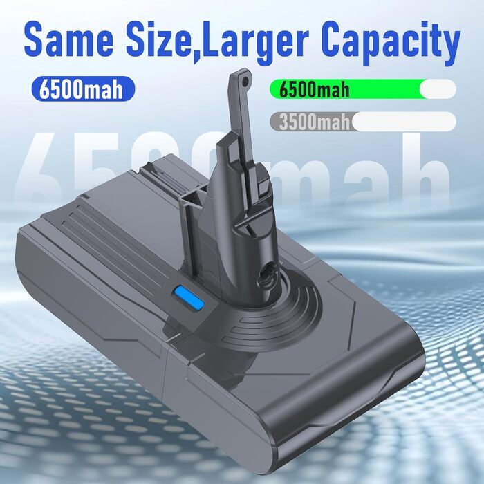 Запасний акумулятор 6.5Ah для пилососів Dyson V8 серії SV10 (V8 Animal, HEPA, Absolute, Fluffy) 6500mAh Li-Ion з фільтром