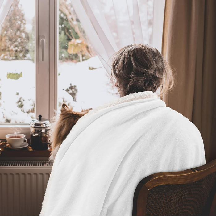 Плед Utopia Bedding з штучного хутра Sherpa, 200x150 см: теплий, м'який, для ліжка, дивана, кемпінгу та подорожей