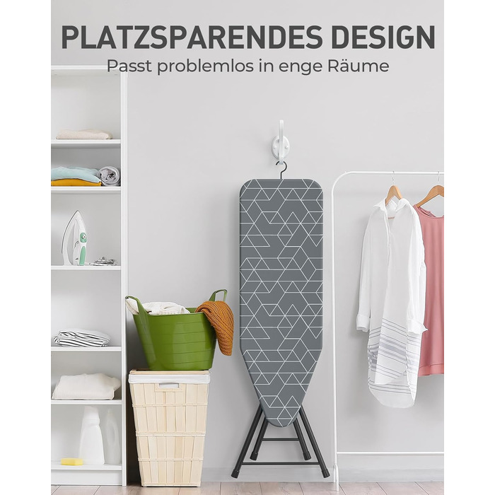 Прасувальна дошка LyriFine 2-в-1 для прасування з парою та звичайного прасування, сіра