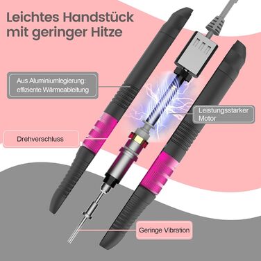 Електричний набір для манікюру та педикюру Delanie з фрезером 35000 об/хв (6 в 1) для гелю, полігелю, акрилу - сірий