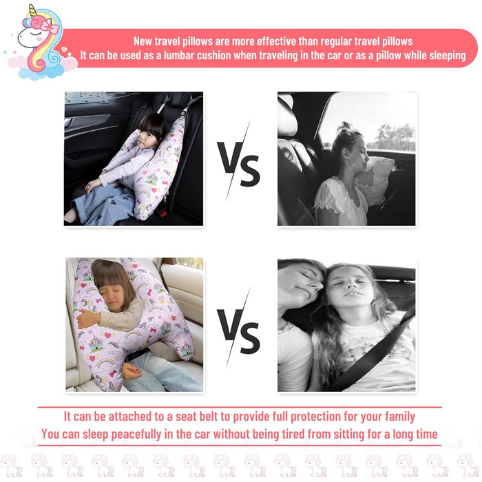 OHAANYY Sleep Pillow for Car Kids & Travel Pillow Kids Car, Car Pillow Kids/Sleep Pillow Kids Car, H-shaped Pillow Car Suitable for Holiday Travel for Children (Headrest not included)