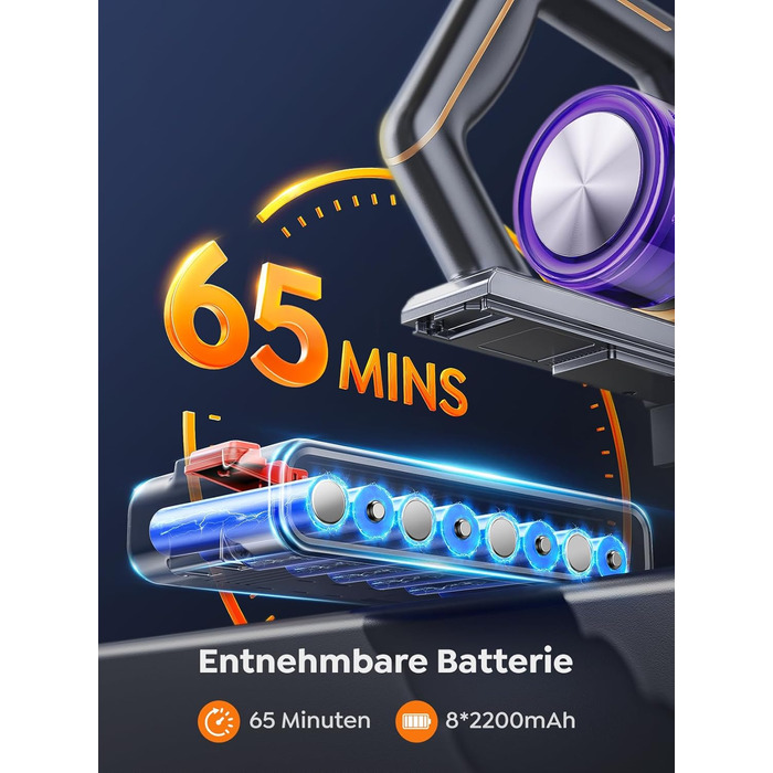 Бездротовий акумуляторний пилосос INTETURE 50KPa, 600W, 65 хвилин роботи, з док-станцією, автоматичний режим, сенсорний екран, антизаплутана щітка, для будь-яких поверхонь