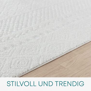 Килим Surya Monaco Boho для вітальні та спальні 160x213 см, кремовий, сучасний скандинавський дизайн з геометричним візерунком, прямокутний, для їдальні