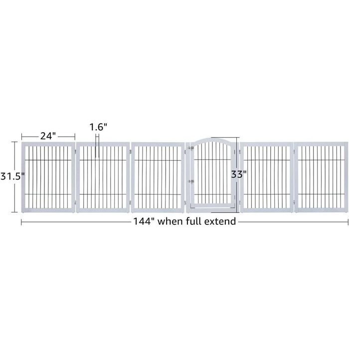 Захисне металеве ґратка для камінів Unipaws, огорожа для собак, 6 панелей, без свердління, для цуценят, 4 ніжки, білий колір