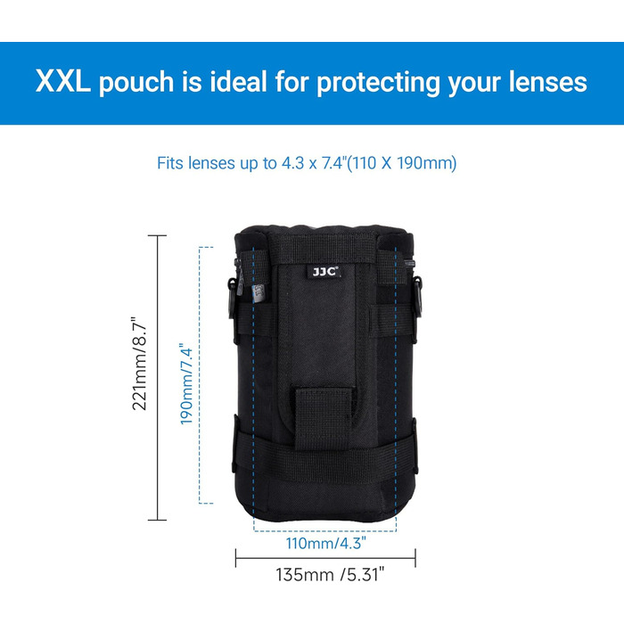 Захисний чохол для об'єктивів JJC для Canon, Nikon, Sony (XXL)