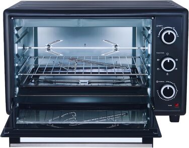 Міні-піч OptimumX 20L з конвекцією, таймером на 60 хв, для піци, 1380 Вт, чорний (60 літрів)