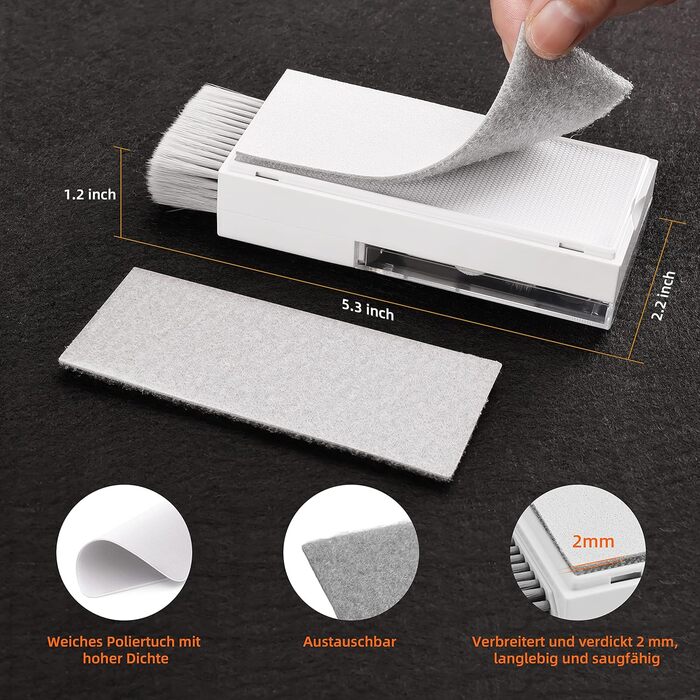 Набір для чищення клавіатури та гаджетів Ordilend: щітка, спрей, для ноутбука, телефону, планшета, ПК, монітора, камери