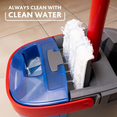 Vileda H2PrO Floor Wiper | 100% Separation of Clean and Dirty Water | Water-Saving Design | One-Hand Operation | Compact Storage | Ergonomic Handle | Microfiber | Eco-Packaging