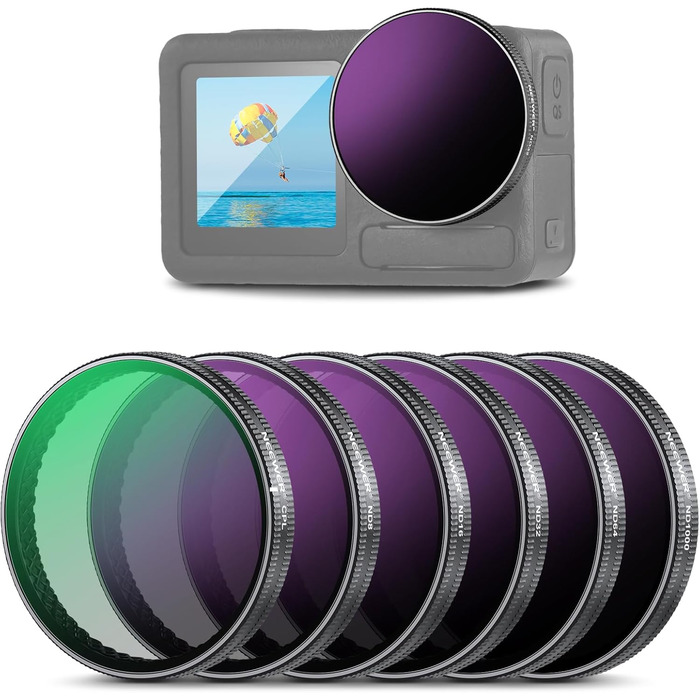 Набір фільтрів NEEWER ND для DJI Osmo Action 3/4/5 Pro (6 шт.) - ND8, ND16, ND32, ND64, ND1000, CPL