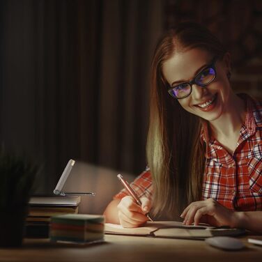 LED лампа для читання DEWENWILS на прищіпці, USB перезарядна, 2 рівні яскравості, біле світло, для дітей та книголюбів
