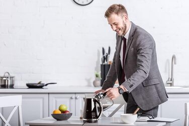 Електричний чайник Eldom C270C | 1.7 л, чорний, ретро дизайн | Чайник для чаю з індикатором рівня води