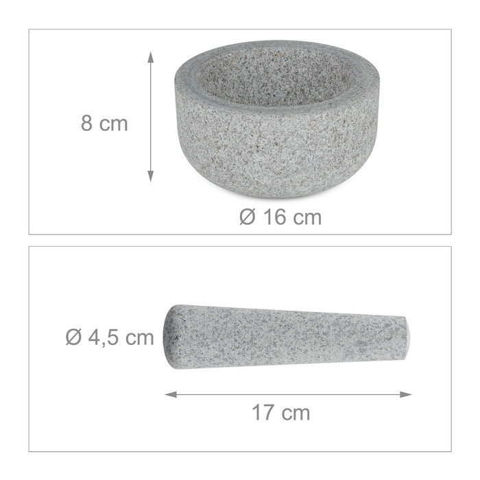 Relaxdays Granite Mortar and Pestle