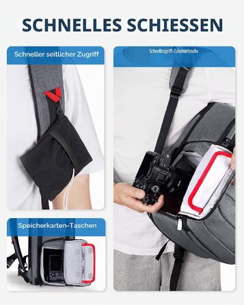 Водонепроникний рюкзак для фотографа Bagsmart для дзеркального фотоапарата з відділенням для ноутбука 15.6