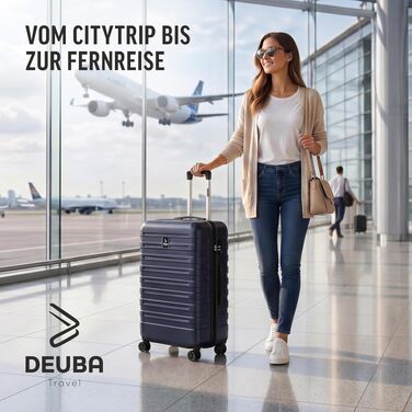 Набір дорожніх валіз Deuba TRAVEL з твердим корпусом, 3 предмети, темно-синій