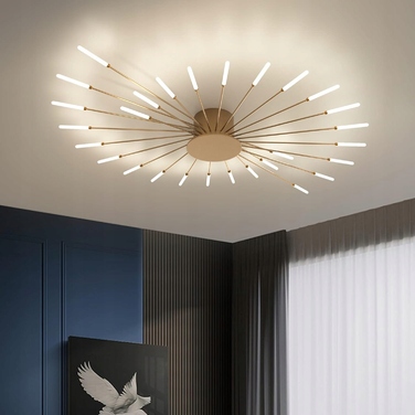 Сучасна золота люстра-підвіс LED для вітальні, 4500K, 28W
