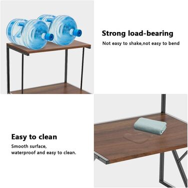 Кухонна полиця для мікрохвильовки та тостера, 3 яруси, дуб. Організатор для кухні, економія місця