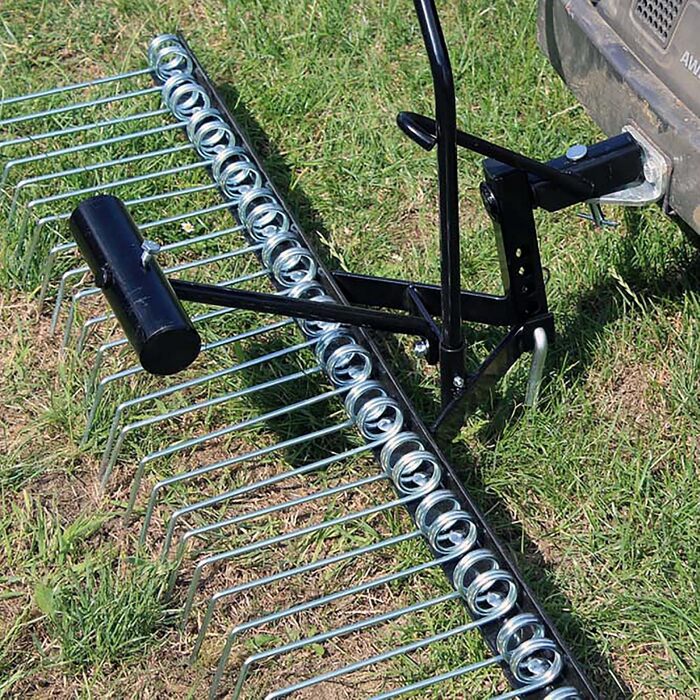 Wiltec Verticutters 120 cm for Riding Mowers, Lawn Aerator with Steel Springs for Lawn Tractors, Lawn Verticutters for Aerating Lawns and Removing Moss