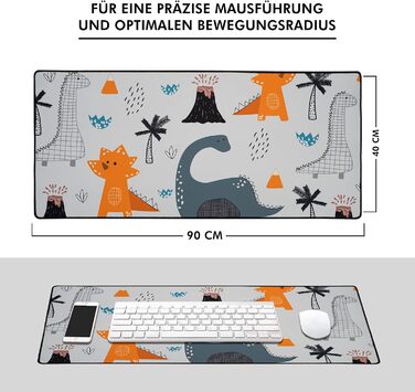 Килимок для столу XXL, ігровий Mousepad, Pad для клавіатури, стильний аксесуар для столу - покращує точність та швидкість, миється, ВОДОНЕПРОНИКНИЙ (DARK ) (Жовтий, Сірий)