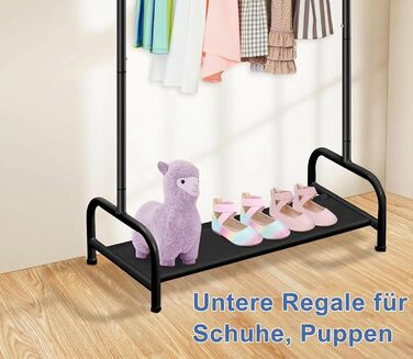 Вішалка для одягу дитяча MISSLO металева з полицею - біла (чорна) для дівчаток та хлопчиків у кімнату, гардеробна стійка для спальні