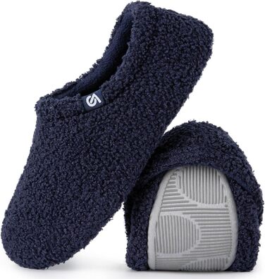 В'язані домашні тапочки VeraCosy з піною пам'яті та флісовою підкладкою (42/43 EU, темно-синій)