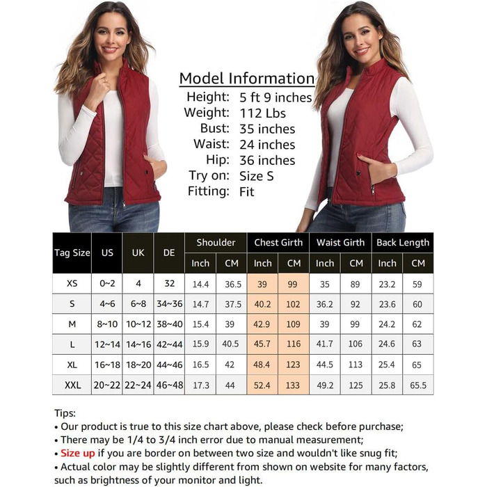 Жіноча жилетка LONGKING легка з коміром, без рукавів, червона. Ідеальна для активного відпочинку та повсякденного носіння.