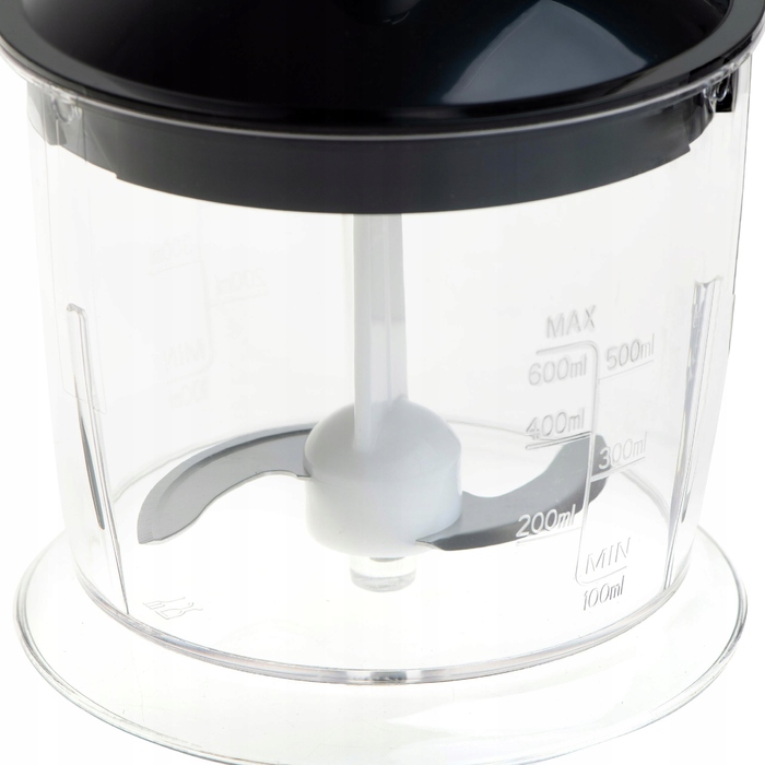Ручний блендер Adler Europe 1800W, чорний, 20 швидкостей, з чашею 0,7 л