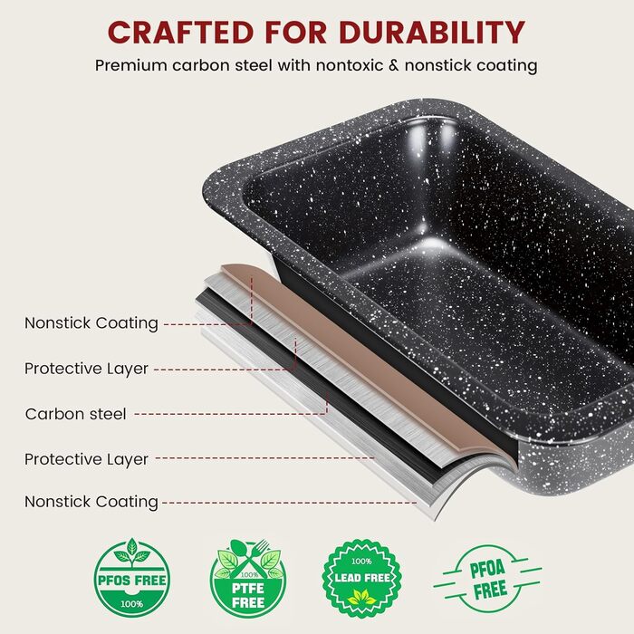 Набір форм для випічки Terlulu 10 шт. з антипригарним покриттям: кексова форма, форма для мафінів, форма для торта, сковорода для піци, форма для кексу, сковорода.