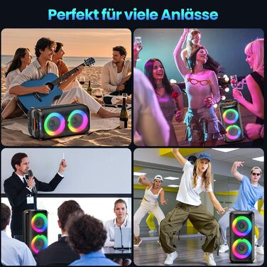 Караоке машина портативна Bluetooth з 2 мікрофонами для дорослих, караоке бокс PA-система з диско-світлом для вечірок, підтримує TF/USB, FM, AUX, T27