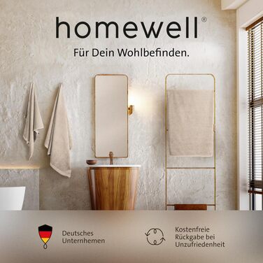 Набір рушників для ванної Homewell з 100% бавовни, м'які та гігроскопічні, сертифікація Oeko-Tex 100 (2 великі рушники 70x140 см та 4 рушники для рук 50x100 см), бежевий колір