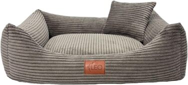 Ліжко для собак Leo4dog: зручне собаче ліжко з знімним, миючим покриттям (колір коричневий, розмір L 100x80)