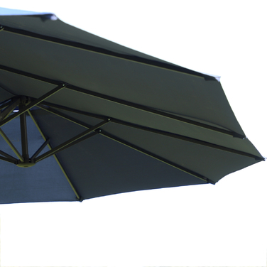 Outsunny Double Canopy Patio Umbrella with Hand Crank - Blue Oval, 460 x 270 x 240 cm | Aosom