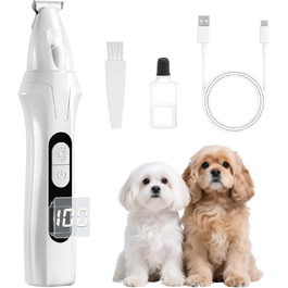 Професійний триммер для собак PawTrim Pro: безшумний, акумуляторний з LED та цифровим дисплеєм. Для догляду за лапами, очима, вухами та обличчям собак та котів.