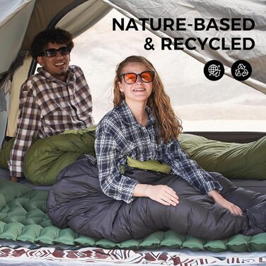 Спальний мішок ATEPA 0°C, чорний, для дорослих, 4-сезонний, водонепроникний, комфортна температура 6°C, межа 1°C, для кемпінгу та подорожей