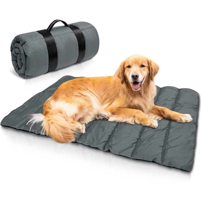 Водонепроникний килимок для собак 110 x 68 см, потовщений, м'який, з можливістю прання, для подорожей, кемпінгу, відпочинку на природі (сірий)