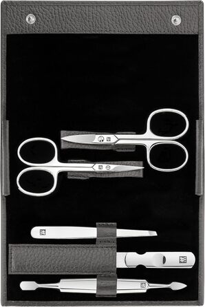 Набір для манікюру та педикюру ZWILLING (5 предметів) з екошкіряним кейсом, нержавіюча сталь, сірий