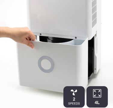 Зволожувач повітря BLACK+DECKER BXDH12E, 12 л/24 год, функція сушіння, 2 швидкості, 1.8 л резервуар, програмування 24 год, знімний та миючий фільтр, до 25 м2, тихий (20 л/день)