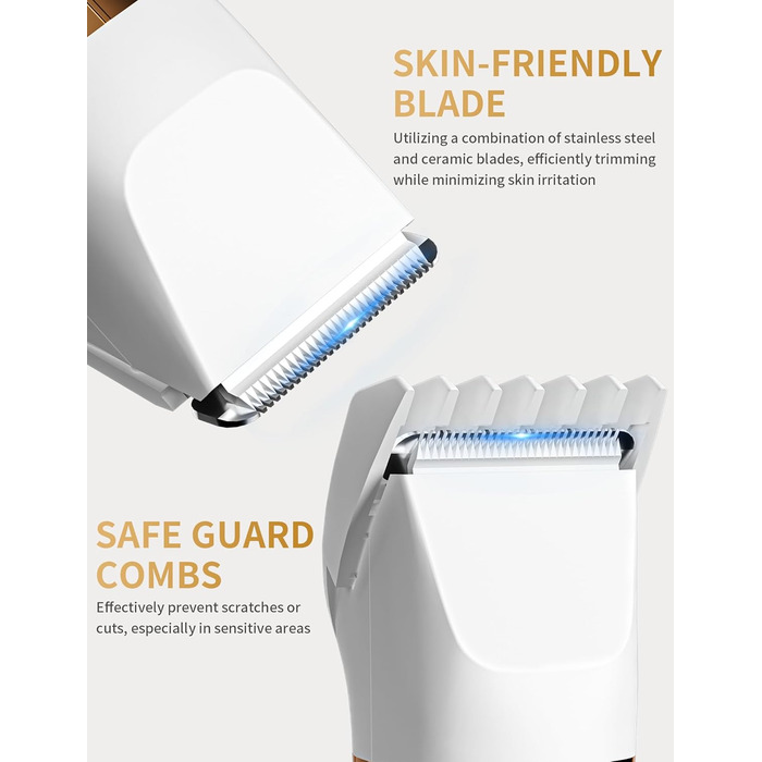 Електричний жіночий тример 3-в-1 для тіла, бікіні та носа. Вологостійкий IPX7, USB-зарядка. Чорний або білий.