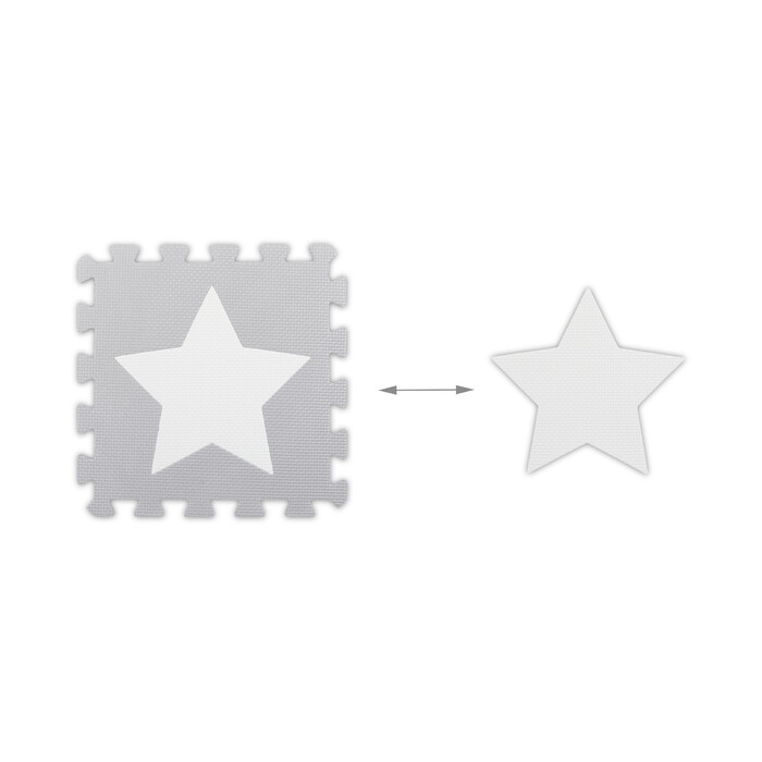 Relaxdays Puzzle Mat Stars Light Grey
