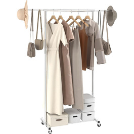 VEVOR Clothes Rack Coat Rack 1 Clothes Rod, Durable Clothes Rack Black 400 x 1010 x 1510 mm Clothes Rack for Bedroom, Laundry Room, Dressing Room, Entrance, etc. (1 Rod, 54.3
