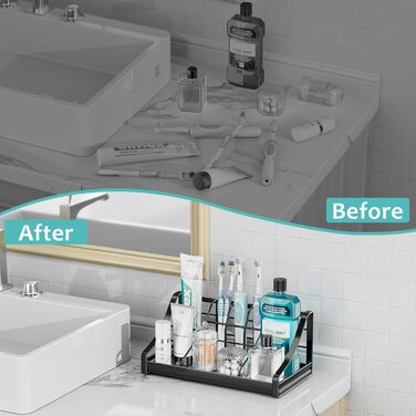 Toothbrush Holder, Quick-Drying Organizer – Bathroom Countertop Organizer, Kids, Electric Toothbrush Toothpaste Holder – 7 Compartments, Bathroom Vanity, Accessories, Storage