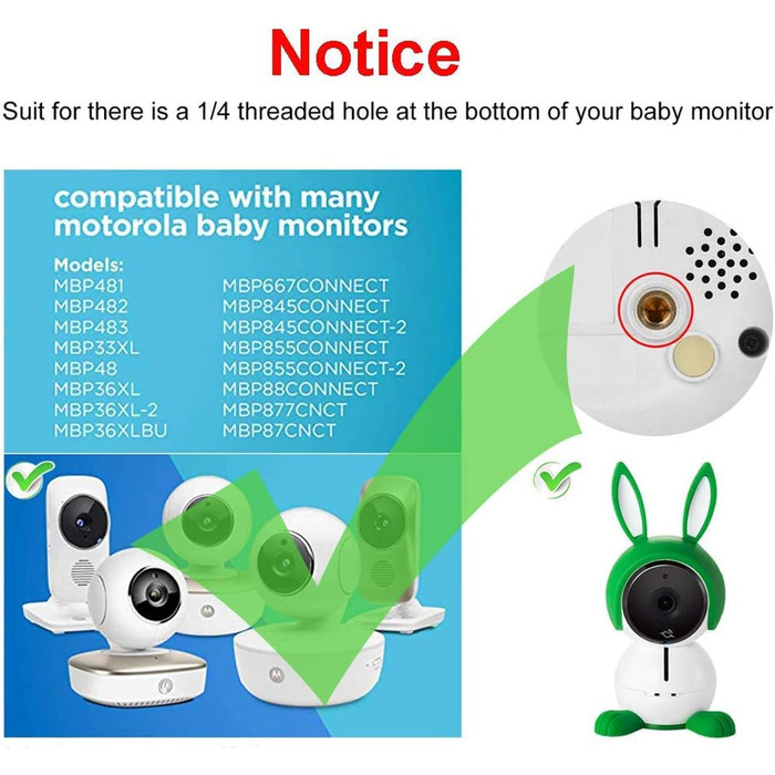 Кріплення для дитячого відеомонітора Robert Babyphone, настінне, універсальне, для більшості відеомоніторів та телефонів (білий)