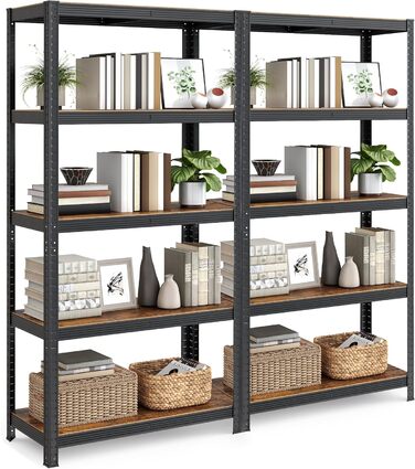 SONGMICS 2-Tier Industrial Bookshelf & Storage Rack - 40 x 90 x 180 cm