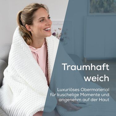 Електрична ковдра Beurer HD 75 Nordic з штучним хутром, 6 температурних режимів, автовимкнення, 180x130 см, бежево-коричнева