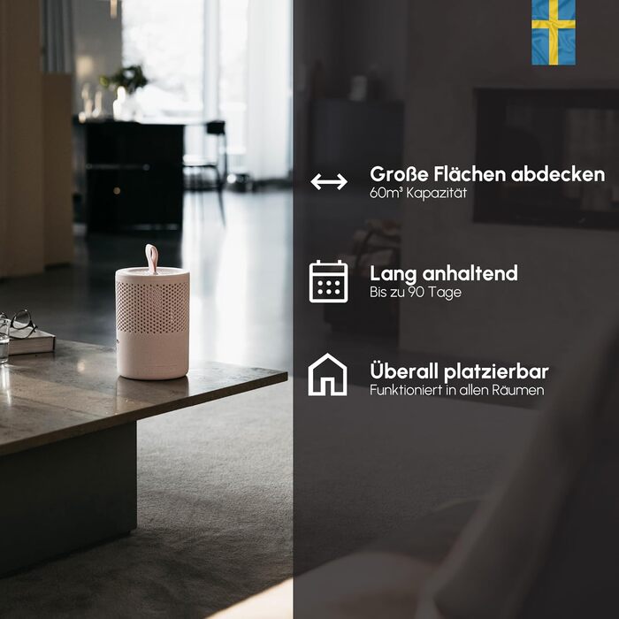 Безструмний осушувач повітря AbsoDry до 25 м² - з поповнюваним пакетом - з переробленого пластику - для вітальні, ванної кімнати, підвалу - осушувач для квартири