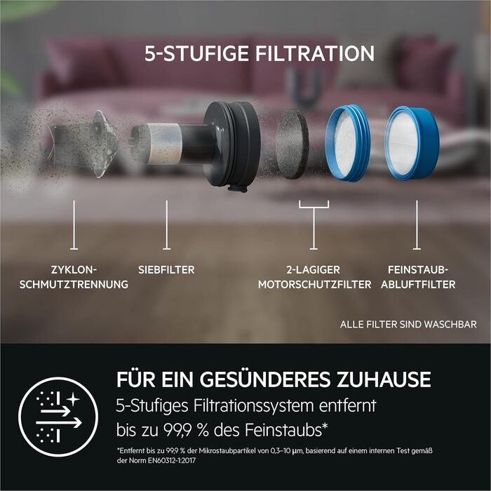 Бездротовий пилосос AEG Hygienic 7000: потужний, легкий, для алергіків, 40 хв роботи, 120 м², 5-ступенева фільтрація, для всіх поверхонь, автоматичний режим, з аксесуарами