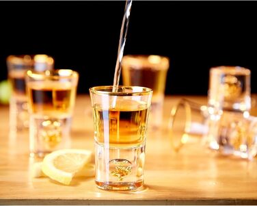 Склянки для шнапсу DUJUST 4cl, кришталь з 24K золотом, 2 шт. - Елегантні келихи для міцних напоїв, без BPA та свинцю, декор для дому