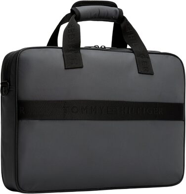 Сумка для ноутбука Tommy Hilfiger Repreve з ременем для візка, чорна (Black/Dark Grey)
