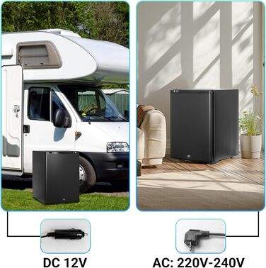 Міні-холодильник SMETA 48L з морозильною камерою, 230V. Тихий настільний холодильник для офісу, кемпінгу, спальні та готелю. Регульована температура 0-10°C, 39dB.